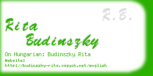 rita budinszky business card